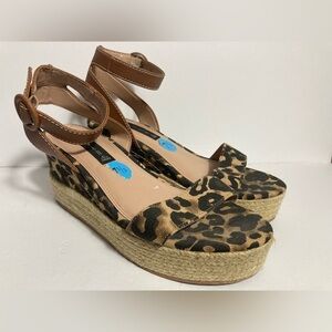 Steven by Steve Madden espadrille leopard sandels Women’s size 7.5
